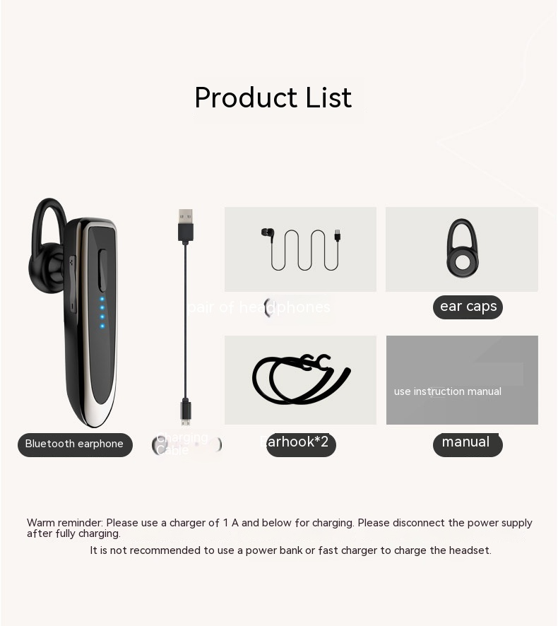 Bluetooth Headset Bluetooth 5.0 Earpiece Dual Mic Noise Cancelling Bluetooth Earpiece 16Hrs Talktime Wireless Headset Hands-Free Earphone for Truck Driver Handsfree Headphones Mini Wireless Earphone Earbud Earpiece