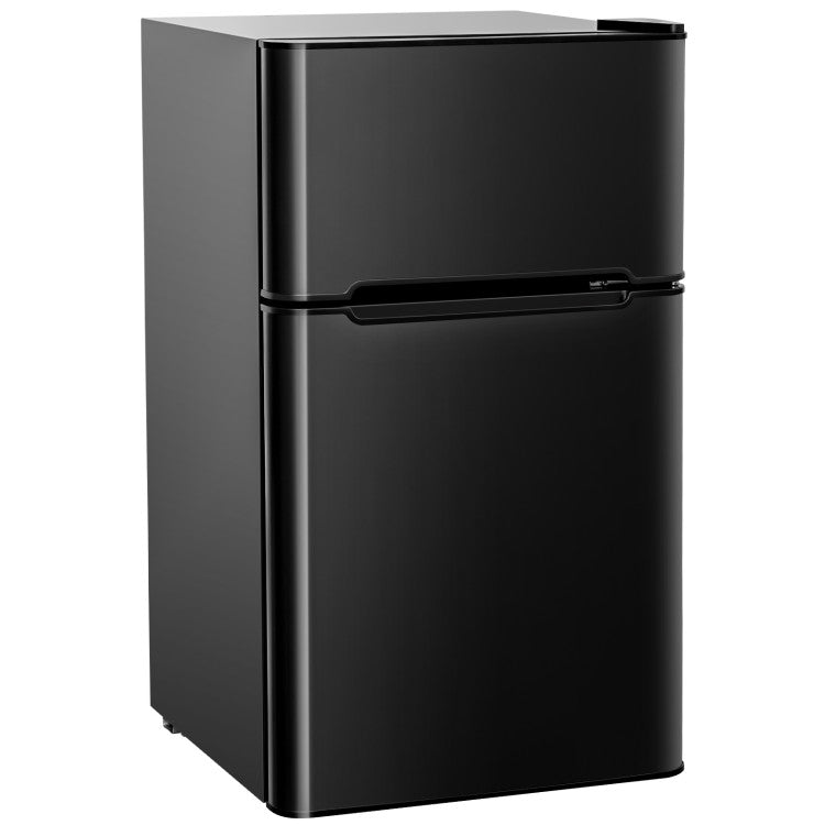 3.2 cu. ft Mini Fridge Black, with Freezer & Reversible Door