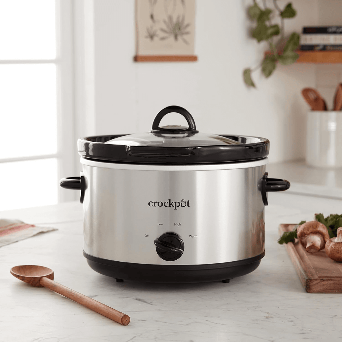 Crockpot 5 Qt. Round Manual Stainless Steel Slow Cooker and Little Dipper Warmer