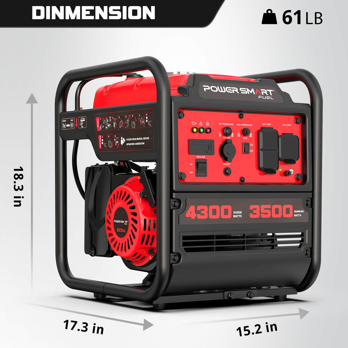 4300W Open Frame Gas Inverter Generator DB5041