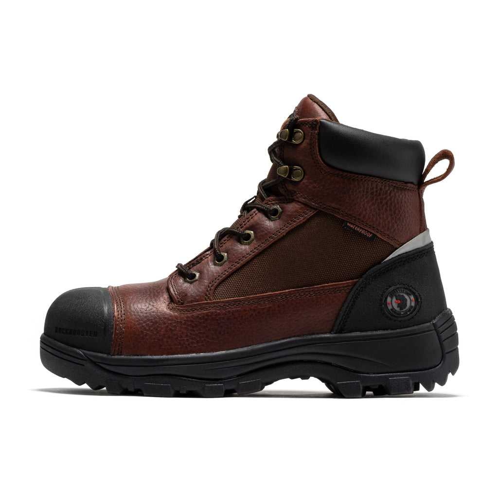 ROCKROOSTER Daviston 6 inch Brown Composite Toe Waterproof Work Boots AT872