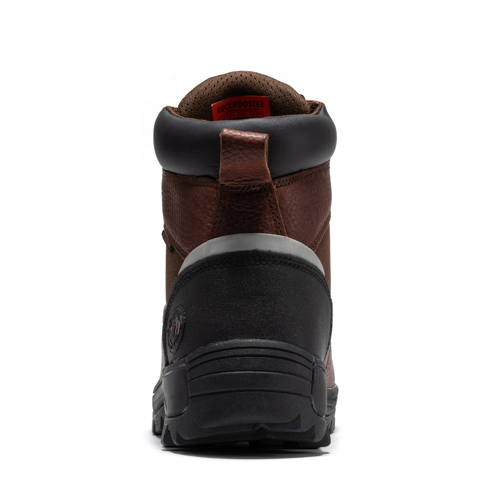 ROCKROOSTER Daviston 6 inch Brown Composite Toe Waterproof Work Boots AT872
