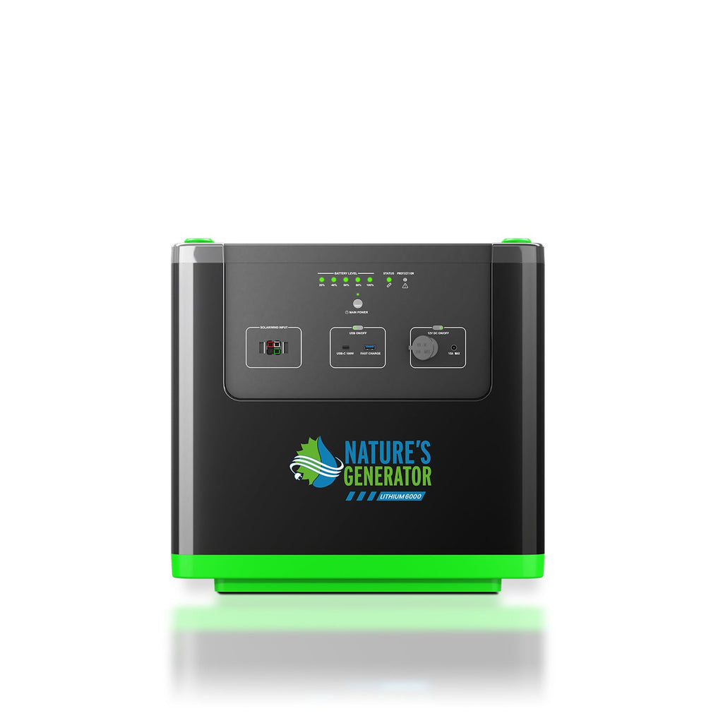 Nature's Generator Lithium 6000 with Solar Panels and Wind Turbine