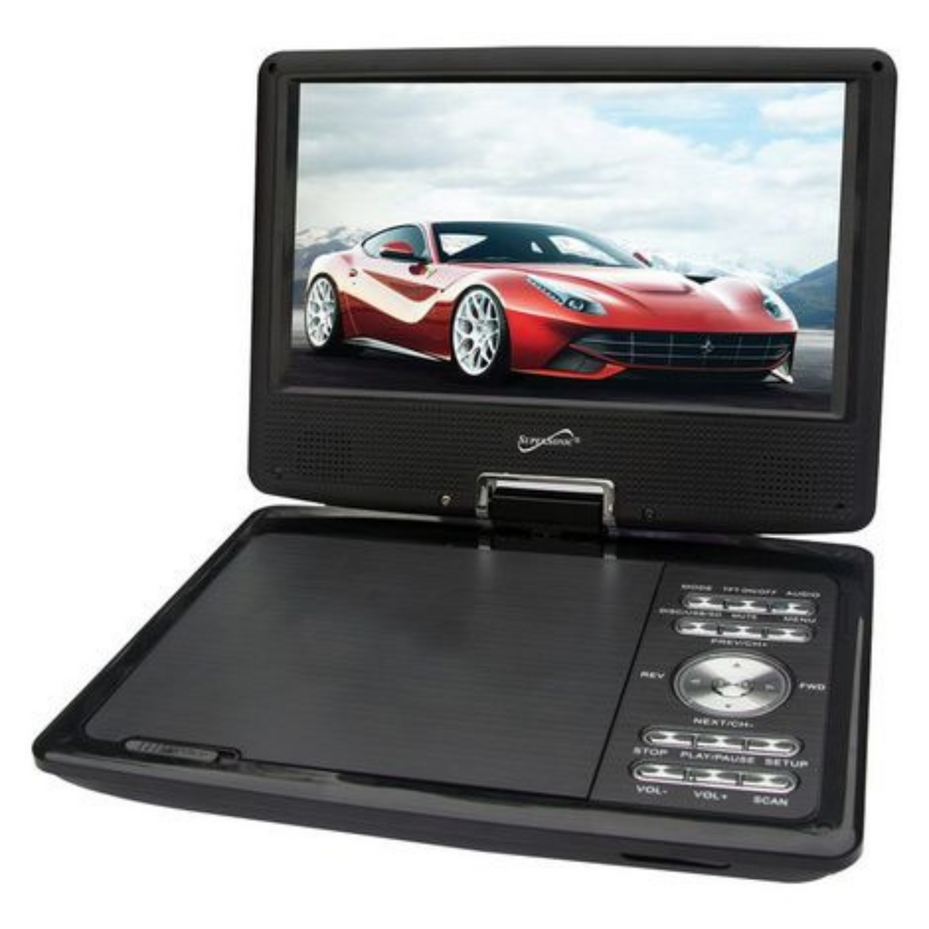 Supersonic 9" Portable DVD Player With Digital TV, USB and SD Inputs & Swivel Display (SC-259A)