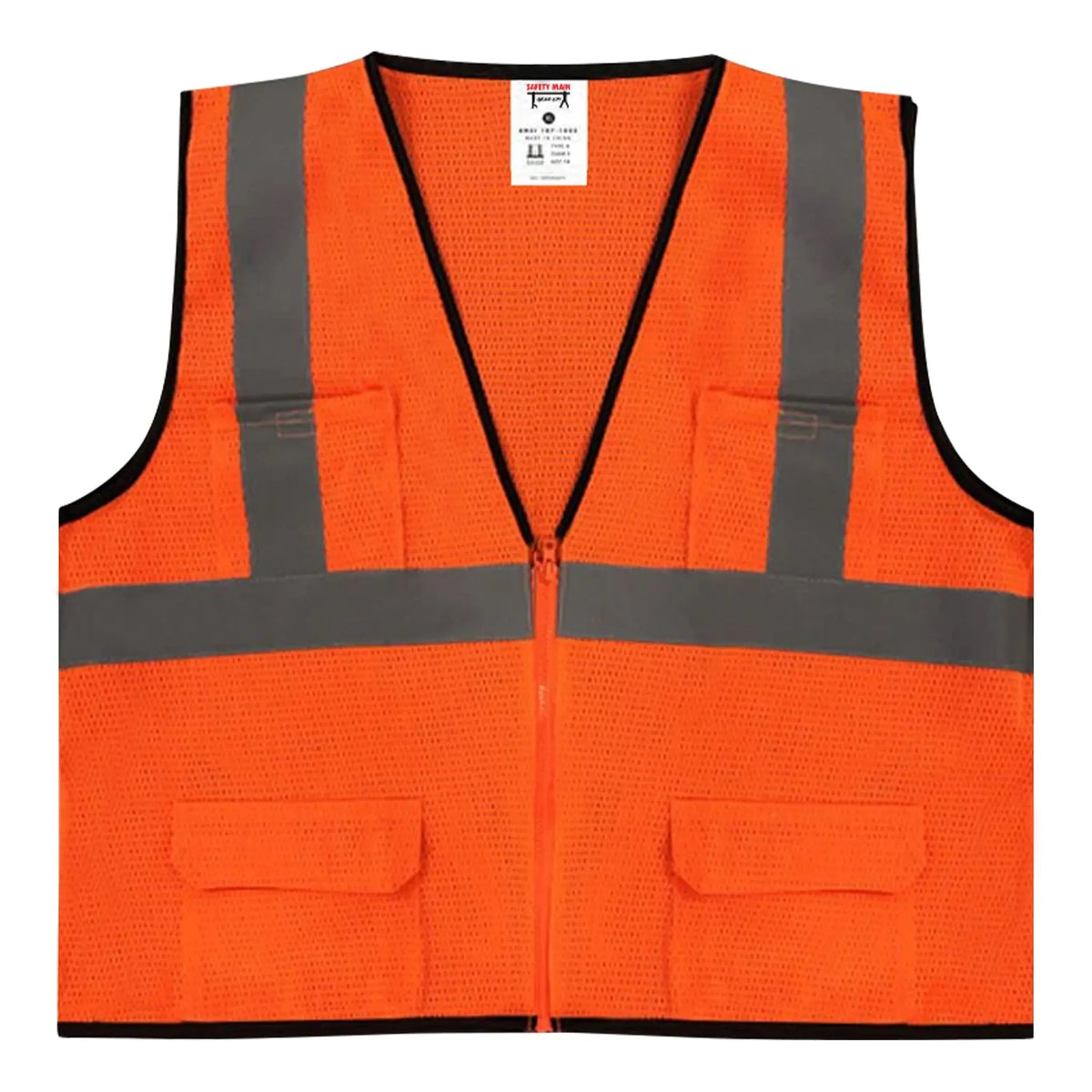 Safety Main 05EAMO Economy Vest, Class 2, All Mesh, Hi-Vis Orange, Pack of 10