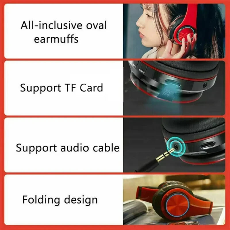 B39 Head-mounted Wireless Bluetooth Headphones With Mic Noise Cancelling Headsets Stereo Sport Gaming Earphones New