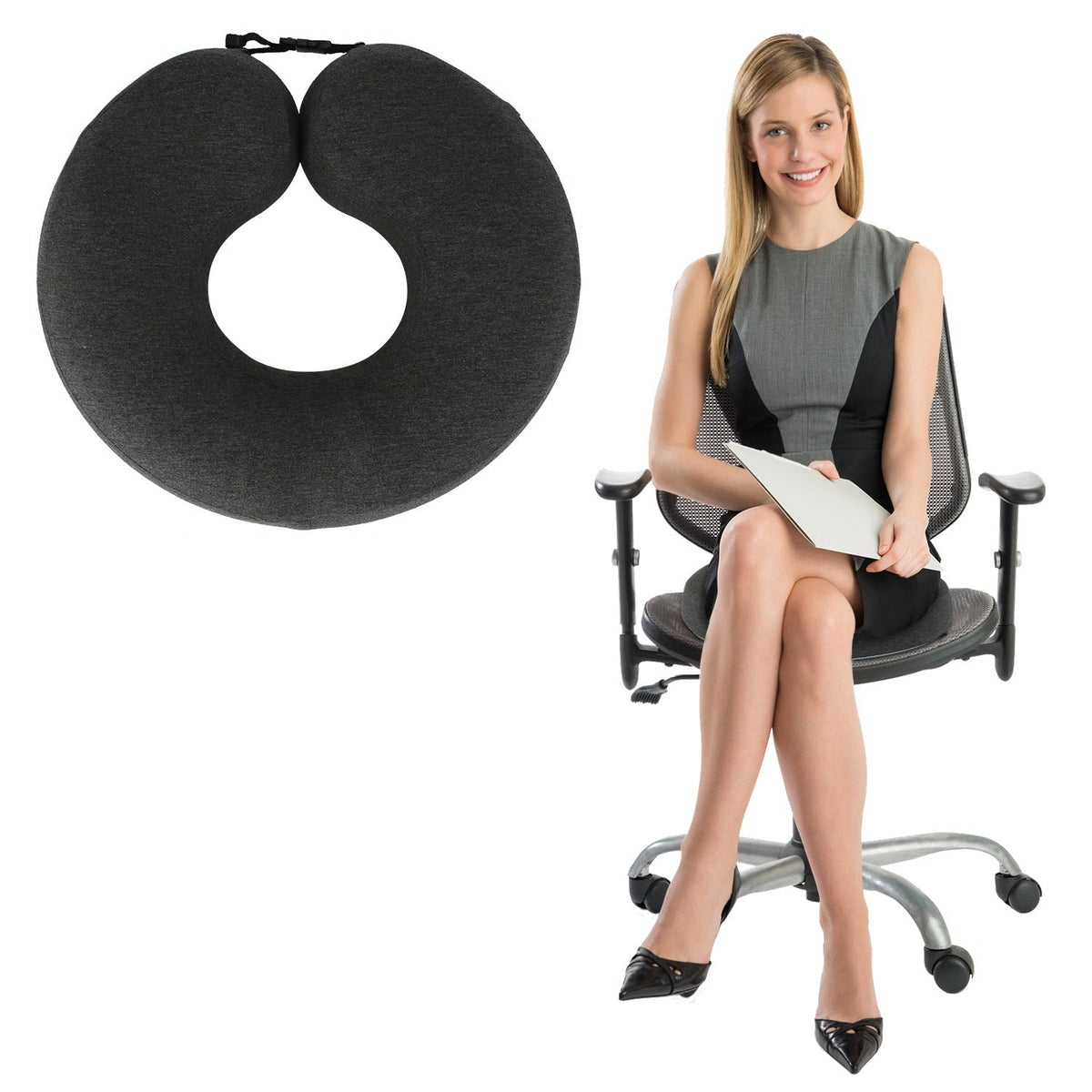 Donut Pillow Seat Cushion Memory Foam Donut Chair Cushions ErgonomicÊSeat Cushion Pad for Coccyx Prostate Sciatica Pelvic Floor Pressure Sores Office