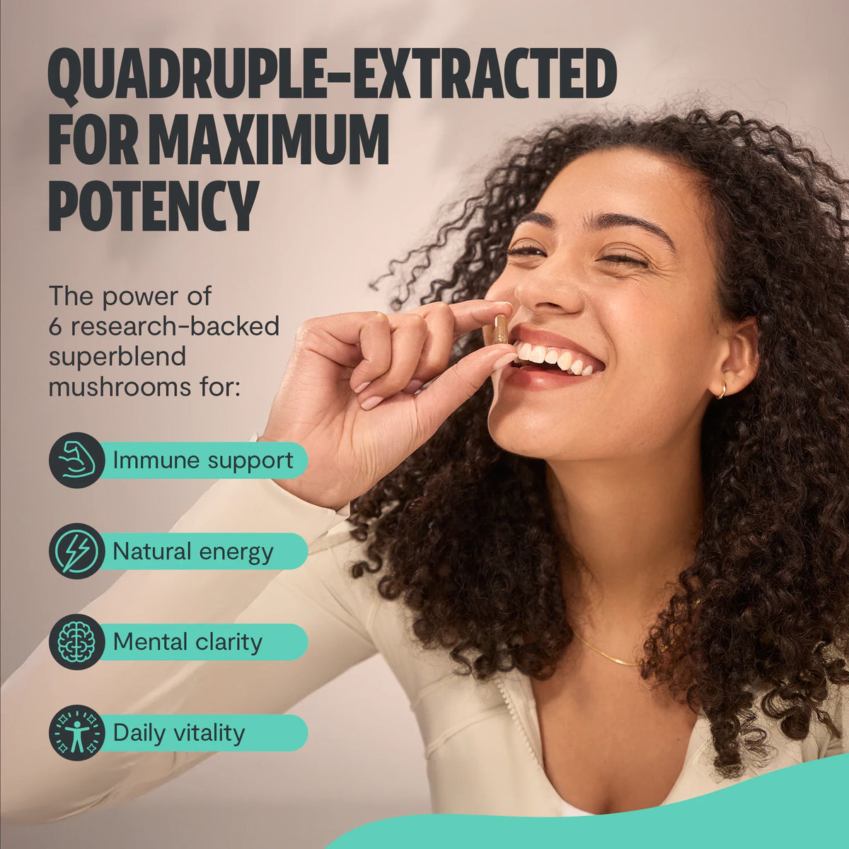 Organic Mushroom Complex Supplement Capsules