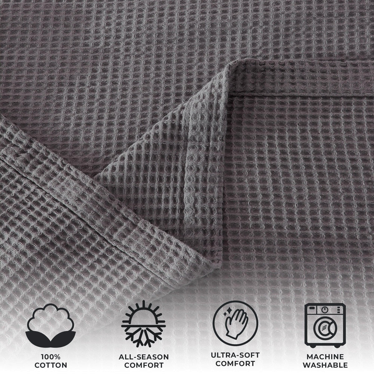 100% Cotton Waffle Weave Blanket - Mikala Collection