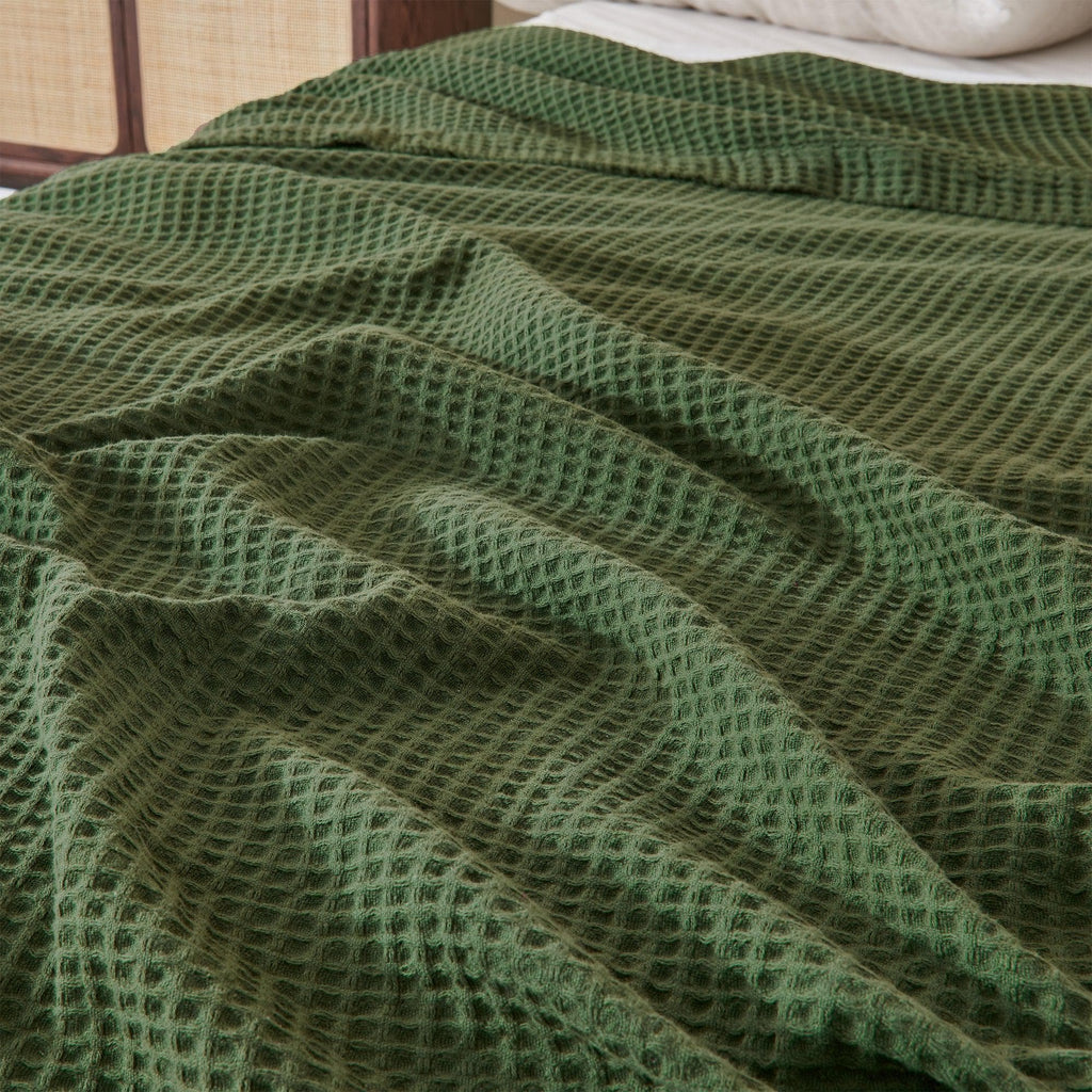 100% Cotton Waffle Weave Blanket - Mikala Collection