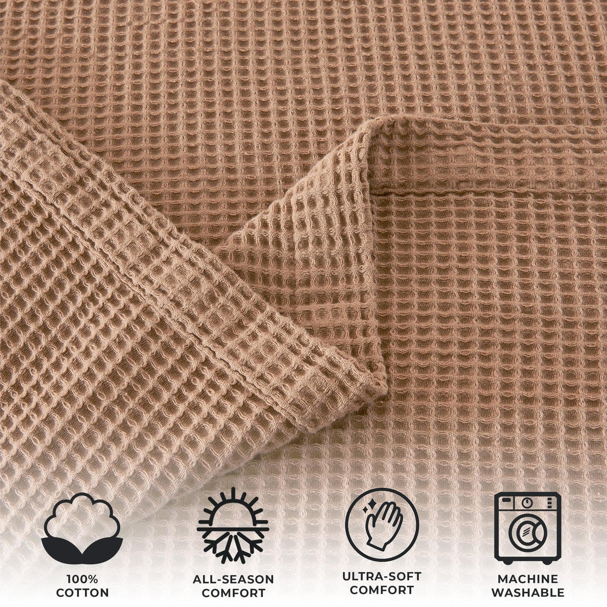 100% Cotton Waffle Weave Blanket - Mikala Collection