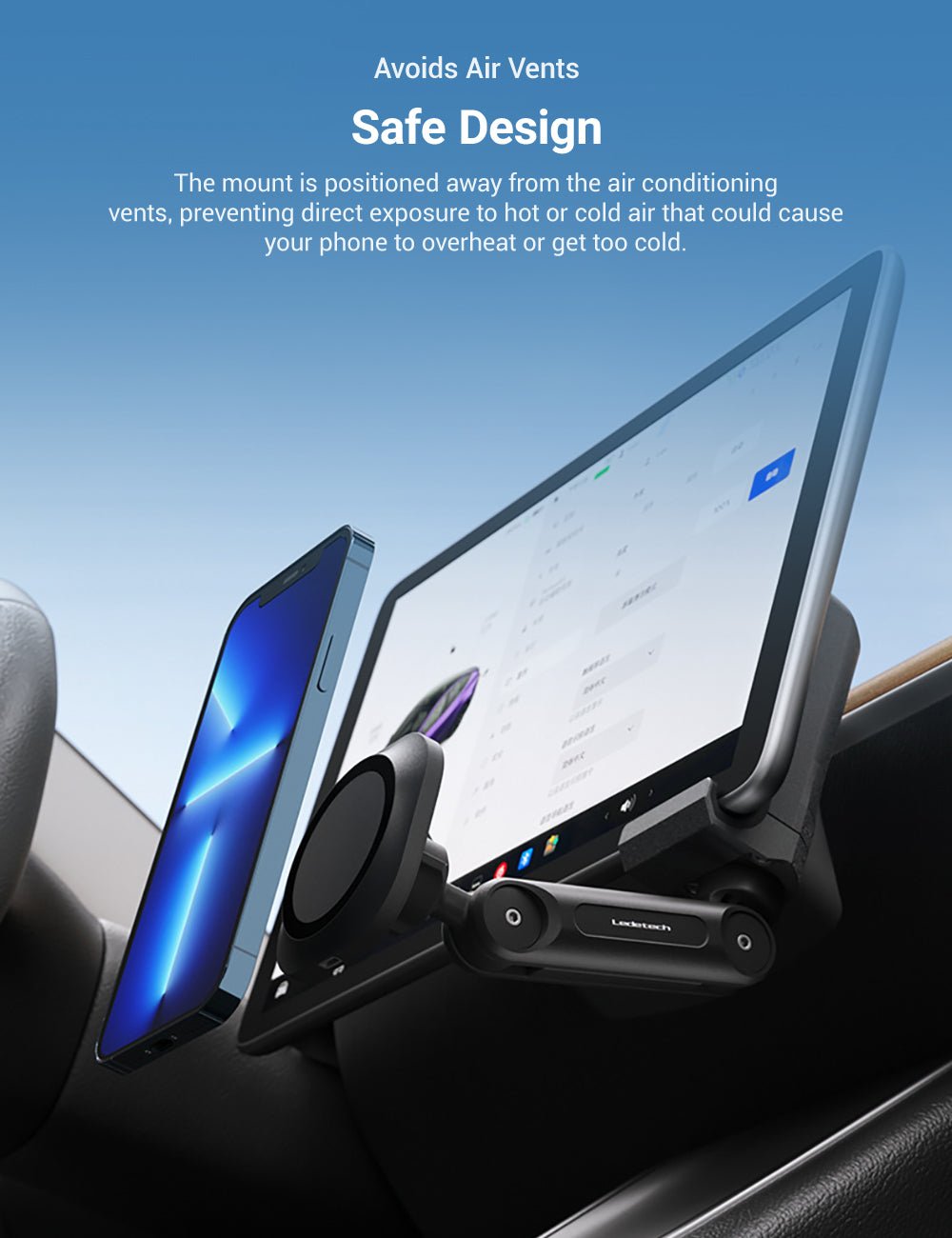 Wireless Charging Phone Mount For Tesla Model 3/Y